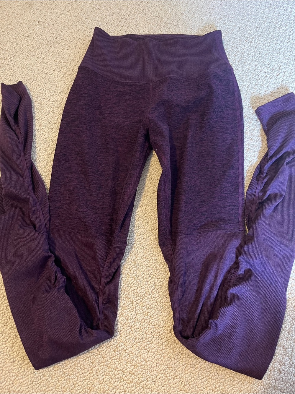 ALO YOGA Purple Scrunch Seamless High-Waist Workout Leggings Deep Purple Small